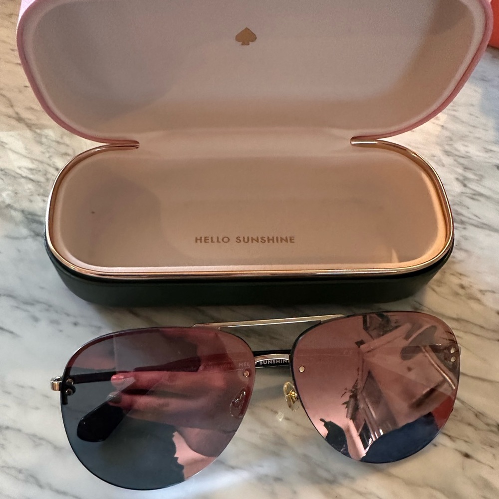 kate spade Pink Gradient Aviator Sunglasses